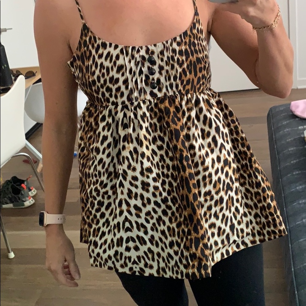Julie Haus leopard top, spaghetti strap.